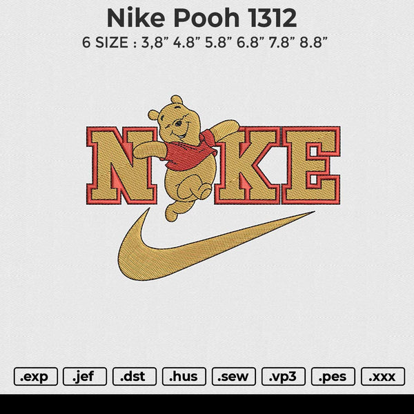 Nike Pooh 1312 Embroidery File 6 size