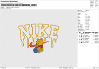 Nike pooh melt no fill embroidery File 6 size