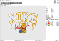 Nike pooh melt no fill embroidery File 6 size