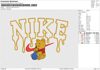 Nike pooh melt no fill embroidery File 6 size