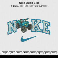 Nike Quad Bike Embroidery File 6 size