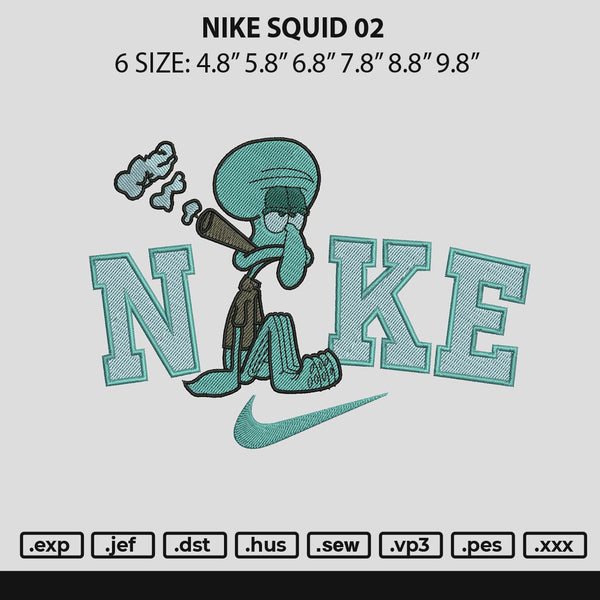 Nike Squid 02 Embroidery File 6 sizes