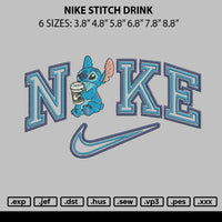 Nike Stitch Drink Embroidery FIle 6 sizes