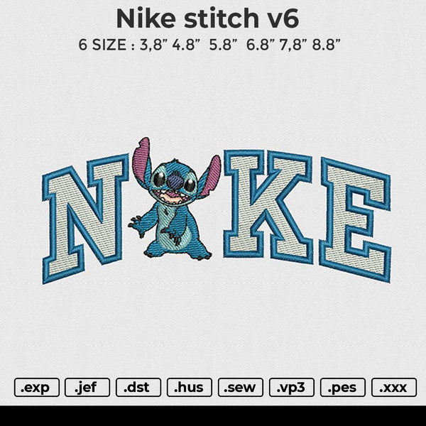 Nike stitch v6 Embroidery File 6 size