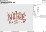 Nike Strawberry Bow Embroidery File 6 size