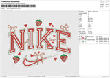 Nike Strawberry Bow Embroidery File 6 size
