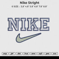 Nike Stright Embroidery File 6 size