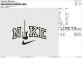 nike swoosh guitar Embroidery File 6 size