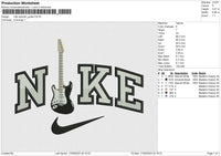 nike swoosh guitar Embroidery File 6 size