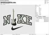 nike swoosh guitar Embroidery File 6 size