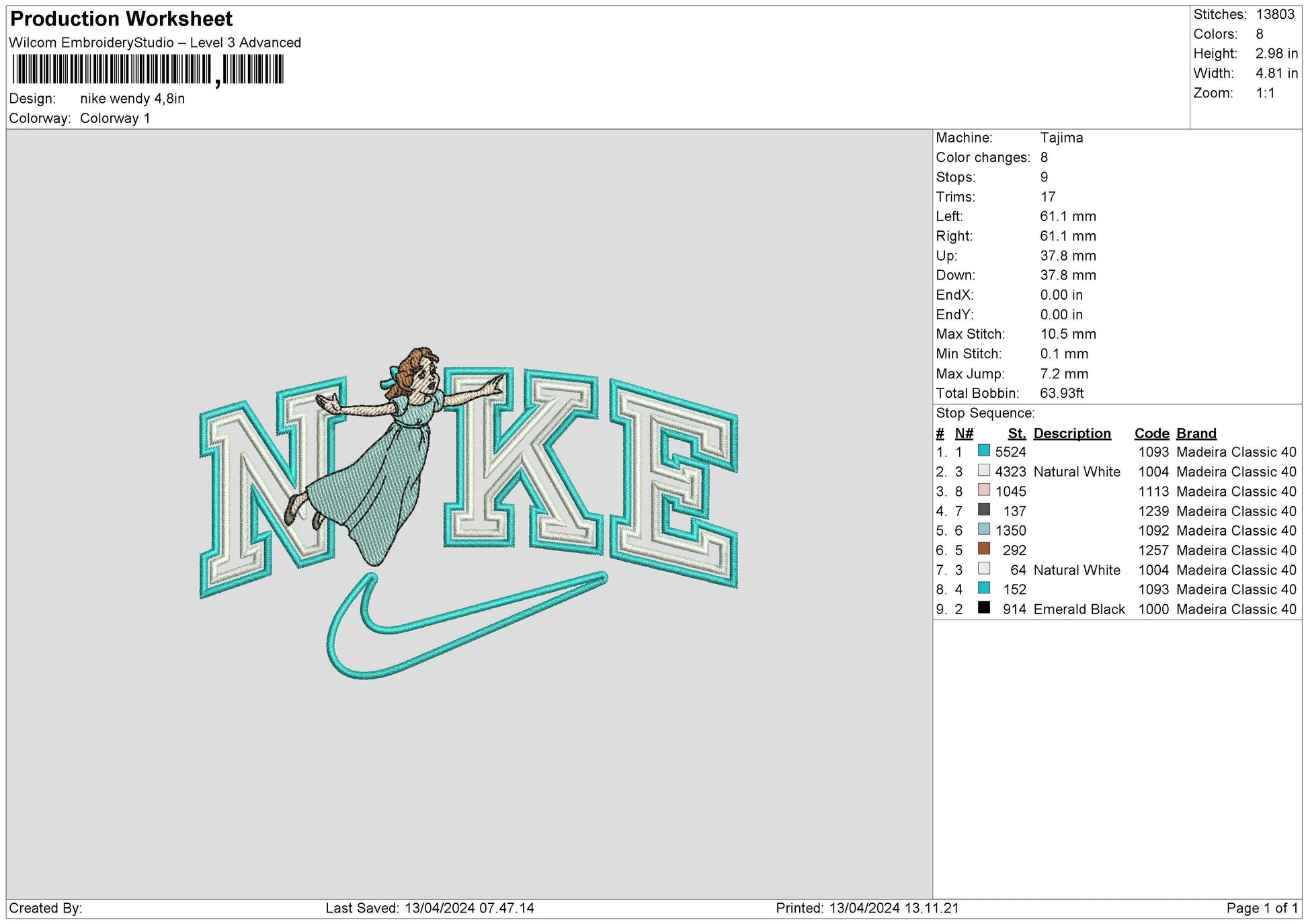 Nike Wendy Embroidery File 6 sizes – embrostudio