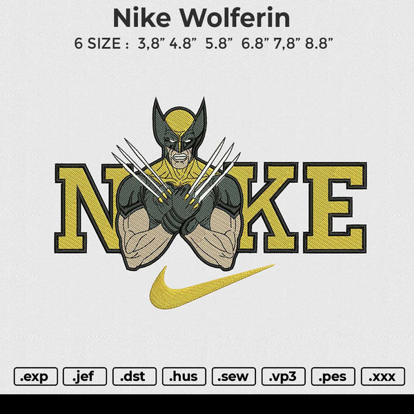 Nike Wolferin Embroidery File 6 size