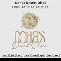 Nohas desert disco Embroidery File 6 size