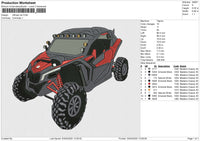 Offroad Car Embroidery File 6 size