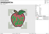 Offwhite Apple Embroidery File 6 size