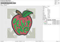 Offwhite Apple Embroidery File 6 size