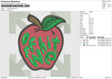 Offwhite Apple Embroidery File 6 size