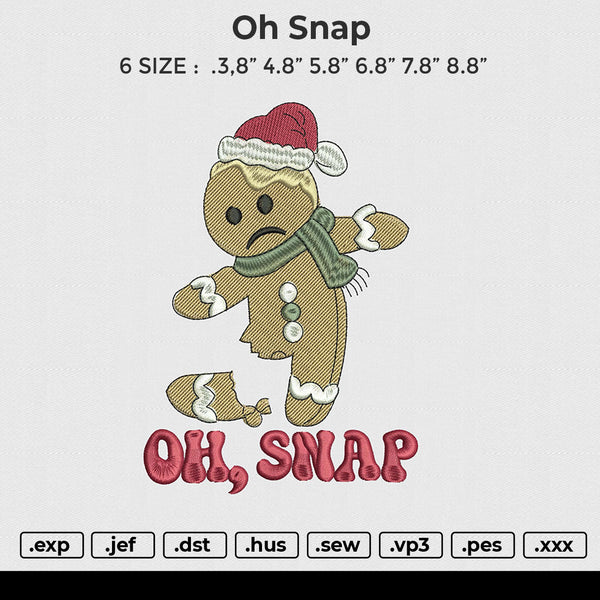 Oh Snap Embroidery File 6 size