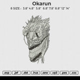 Okarun Embroidery File 6 size