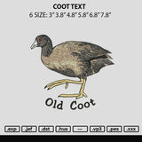 Coot Text Embroidery File 6 sizes