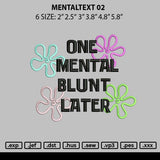 Mentaltext 02 Embroidery File 6 sizes