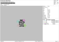 Mentaltext 02 Embroidery File 6 sizes