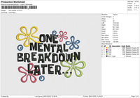 One Mental v3 Embroidery File 6 size