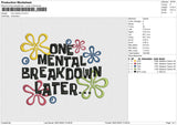 One Mental v3 Embroidery File 6 size