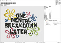 One Mental v3 Embroidery File 6 size