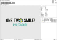 One Two Smile Photobooth Embroidery File 6 size