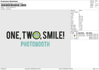 One Two Smile Photobooth Embroidery File 6 size