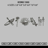 Icons 1503 Embroidery File 6 sizes