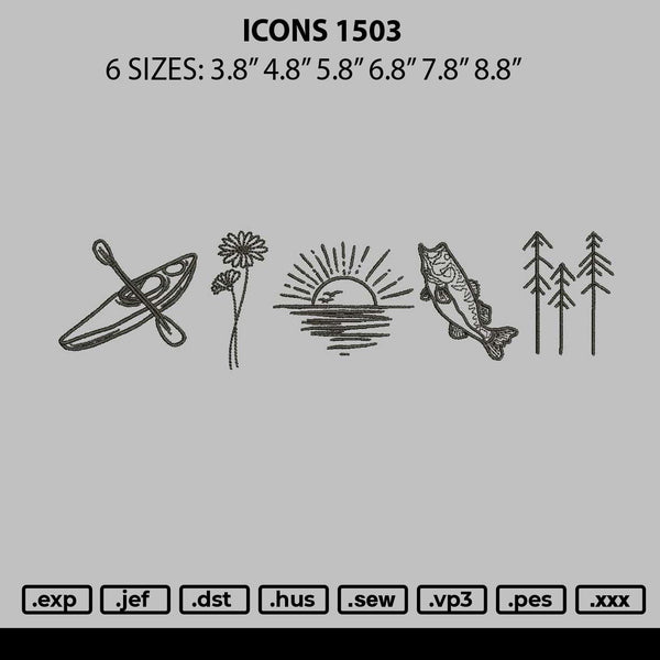 Icons 1503 Embroidery File 6 sizes