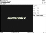 Overdrive Embroidery File 6 size