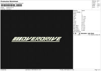 Overdrive Embroidery File 6 size