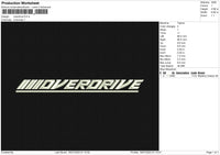 Overdrive Embroidery File 6 size