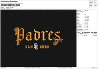 Padres SD Embroidery File 6 sizes