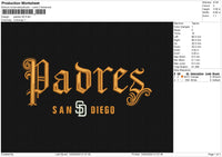 Padres SD Embroidery File 6 sizes