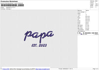 Papa 2023 Embroidery File 6 size