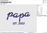 Papa 2023 Embroidery File 6 size