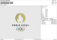 Paris 2024 Embroidery File 6 size