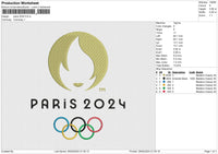 Paris 2024 Embroidery File 6 size