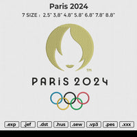 Paris 2024 Embroidery File 6 size