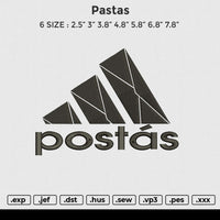 Pastas Embroidery File 6 size