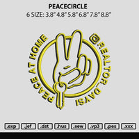 Peacecircle Embroidery File 6 sizes