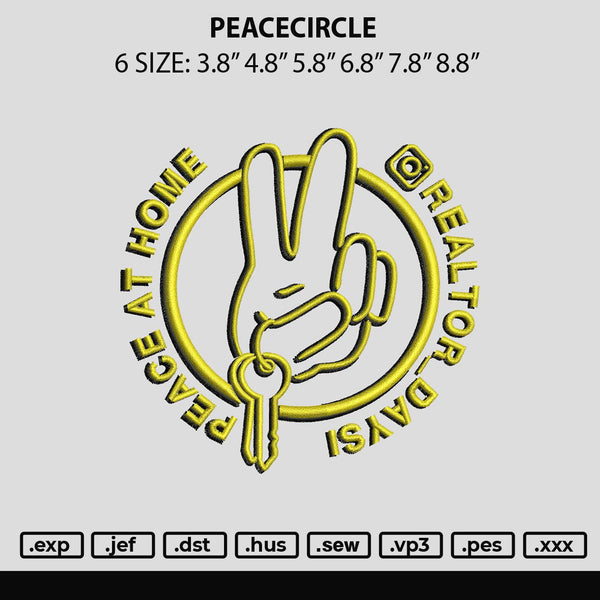 Peacecircle Embroidery File 6 sizes