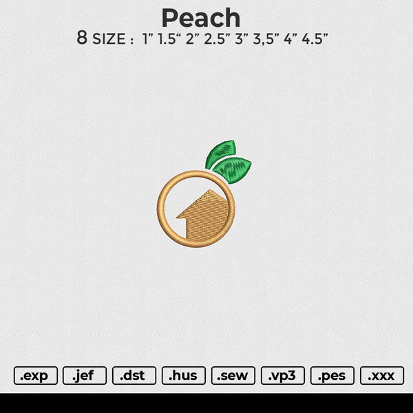 Peach Embroidery File 6 size