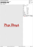 Pep boys Embroidery File 6 size