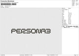 Persona3 Embroidery File 6 size