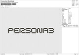 Persona3 Embroidery File 6 size